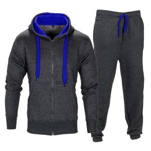 Chándal con capucha cortavientos y protección UV para hombre, con sudadera de forro polar de poliéster/algodón con puños acanalados y pantalones de chándal - Product Image 5