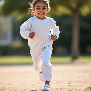 Chándal con cremallera OEM para niñas, ropa deportiva para correr, conjuntos de dos piezas, chaquetas y pantalones de chándal transpirables con cremallera para niños, sudaderas para niñas - Product Image 6