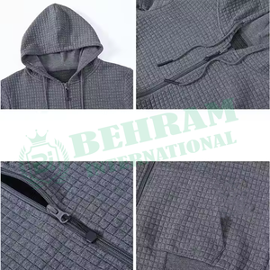 Sweat à capuche personnalisé épais avec double fermeture éclair, 100 % coton French Terry, séchage rapide et respirant, coupe classique unisexe, hiver - Product Image 3
