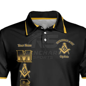 Maillot de maçonnerie personnalisé à manches courtes en coton tricoté 100% pour homme, avec symbole de la franc-maçonnerie brodé, séchage rapide, personnalisable - Product Image 3