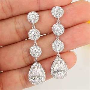 10k 14k 18K Solid Gold Luxury <b>Silver</b> <b>Drop</b> <b>Earrings</b> VVS Moissanite Diamond <b>Earrings</b> for Women Hip Hop Style Moissanite <b>Earrings</b> - Product Image 5
