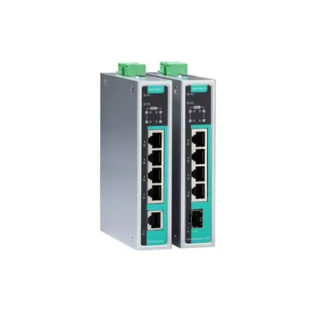 MOXA EDS-G205A Series 5-port penuh Gigabit Tidak dikelola Ethernet switch dengan 4 IEEE 802.3af/at PoE + ports