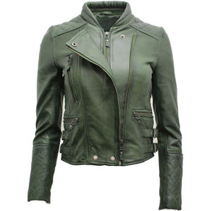 Chaqueta de Cuero Genuino Ecológica de Alta Calidad para Mujer, Estilo Entallado Natural con Tela de Pana para Otoño e Invierno 2026 - Product Image 5