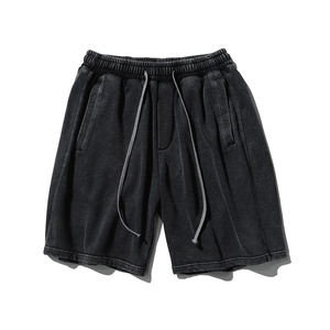 Short de rue pour hommes en 100% coton OEM Logo personnalisé imprimé tissu lourd lavé à l'acide séchage rapide cordon de serrage athlétique écologique - Product Image 2