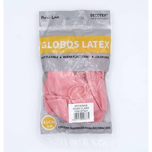 Palloncini in Lattice Decotex 45cm Rosa Chiaro, Confezione da 6 Pezzi per Decorazioni Festa - Product Image 1