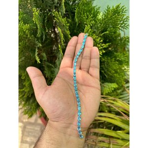 Pulsera de tenis de oro de 14k con topacio azul, accesorio de joyería de moda - Product Image 4