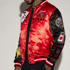 Veste universitaire pour hommes de qualité supérieure, design personnalisé, tissu satiné avec col montant, lettres personnalisées, veste universitaire sur mesure pour hommes - Product Image 3