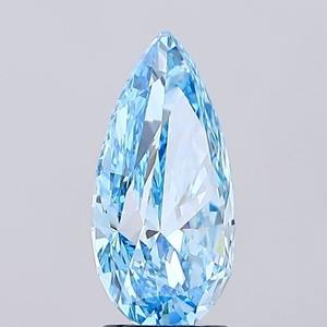 3.26ct ลูกแพร์เพชรปลูกในห้องปฏิบัติการ VVS1สีฟ้าสดใสแฟนซี - Product Image 5