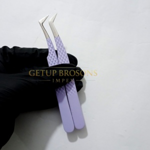 Pince à épiler pour cils GETUP BROSONS IMPEX de haute qualité en acier inoxydable 10 mm, pointe en fibre antistatique et antimagnétique, préhension parfaite, volume optimal - Product Image 5