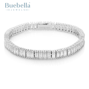 Hot Sale 6mm 925 Sterling <b>Silver</b> 14k Gold Plated Baguette Moissanite Tennis <b>Bracelet</b> Jewelry for <b>Men</b> - Product Image 3