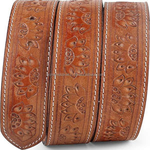 Cowboy <b>Belt</b> Made From Top Quality Full Grain Cowhide Western <b>Leather</b> Hand Tooling <b>Belt</b> Floral Embossed Tooled <b>Leather</b> <b>Belt</b> - Product Image 6