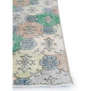 Tapis en laine noué à la main de grande taille vert vintage Pae-2650 à motifs géométriques et abstraits pour salon et couloir - Product Image 4