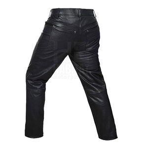 Pantalones de cuero genuino hechos a medida para hombre con logotipo personalizado, diseño único, precio al por mayor. - Product Image 3