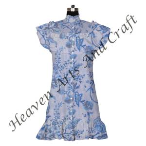 2025 femmes coton bohème imprimé robe bloc imprimé robe haut taille libre Style doux pour la plage - Product Image 6