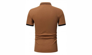 Polo 100% coton haute performance pour homme, motif solide et confortable à séchage rapide avec décoration brodée, vêtements de golf d'extérieur - Product Image 6
