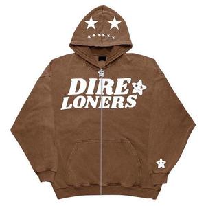 Nueva venta al por mayor de los hombres originales de gran tamaño Hip Hop Full Zip Up Hoodie de alta calidad de moda Hoodie Low MOQ transpirable Zip Up Hoodie - Product Image 1