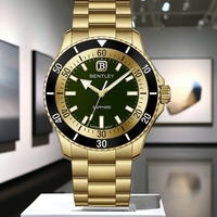 Montre-bracelet classique en acier inoxydable, durable au quotidien, avec cadran en cristal saphir, mouvement à quartz, résistance à l'eau 10 ATM, unisexe