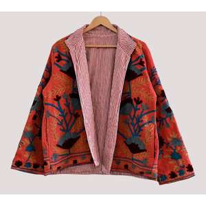 Veste ethnique Suzani Velvet Boho Indian Handmade, Custom Embroidery, Full Sleeve Winter Outerwear, Stylish & Warm - Product Image 5