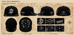 Casquette de baseball personnalisée noire brodée en 3D, 6 panneaux, visière plate, en toile, avec boucle métallique solide, pour le hip-hop et le style décontracté - Product Image 3