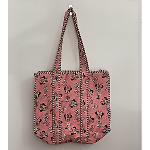 Bolso de mano acolchado de algodón con estampado de bloques a mano para mujer, bolso de hombro bohemio, bolsos de mano acolchados Kantha Stitch - Product Image 6