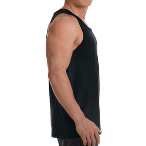 Débardeur de sport pour homme personnalisé en gros, à séchage rapide, pour l'entraînement physique, sans manches, veste de course, impression par transfert thermique, tricoté - Product Image 3