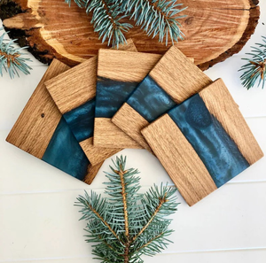 Posavasos de madera de resina epoxi cuadrado para restaurante decorativo y mesa de centro taza decorativa posavasos para taza de té - Product Image 2