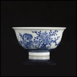 All'ingrosso ceramica tazza di tè blu e bianco porcellana fatta a mano dipinta a mano per bere