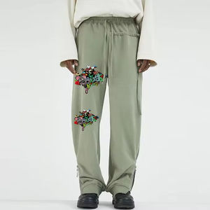 Nouveauté Logo personnalisé pantalon de jogging évasé Flecce avec fermeture éclair latérale sur le bas du pantalon de jogging en polaire - Product Image 6