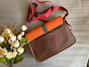 Nouveau sac bandoulière en cuir recyclé multi-couleurs de style occidental, sac à main en cuir de haute qualité, sacs bandoulière latéraux colorés pour femmes - Product Image 5