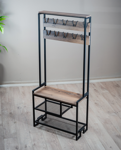 coat rack with <b>shoe</b> bench industrial hall tree coat stand with shelf metal coat rack <b>shoe</b> bench coat rack - Product Image 6