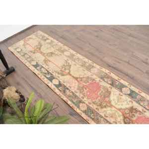 2.2x9.2 ft Vintage Rug, Turkish <b>Runner</b> Rug, <b>Red</b> Southwestern Wool Rug - Product Image 5