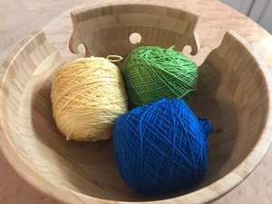 Bol à laine de 11 pouces avec double coupe en spirale, bol à laine en bois de hêtre de qualité supérieure fait à la main - Product Image 6