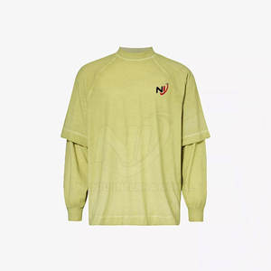 T-shirt en coton personnalisé à quantité minimale de commande bas pour hommes chemise double couche vierge pour taille adulte chemise double couche pour vente en ligne - Product Image 5