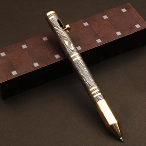 Stylo à bille en acier Damas de haute qualité, construction en métal lourd, écriture fluide, recharge, stylo de luxe pour cadeau - Product Image 5