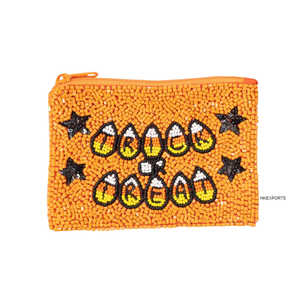 Monedero con cuentas de Halloween TRICK TREAT-Elegancia fantasmal hecha a mano y encanto espeluznante-Perfecto para accesorios de disfraces de temporada - Product Image 1