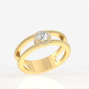 Men's 18K Yellow Gold Moissanite Diamond <b>Ring</b> Regal <b>Crown</b> Collection - Product Image 6