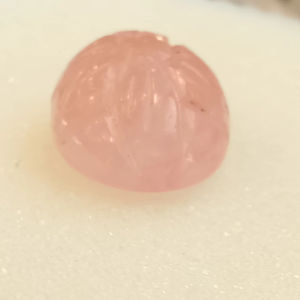 อัญมณีทรงรีสำหรับทำเครื่องประดับอัญมณีทรงรีลายดอกไม้ทำจากมอร์กาไนต์สีชมพูพีชธรรมชาติทำด้วยมือ - Product Image 1