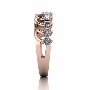 Nouvelle arrivée bague de mariage en argent sterling 925 avec diamant rond plaqué or rose et couronne pour femme au meilleur prix - Product Image 5