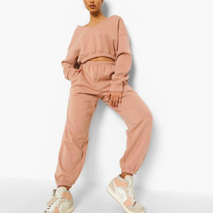 Vente en gros Logo personnalisé Ensemble de survêtement de maternité 2 pièces grande taille pour femmes 100% coton - Product Image 1