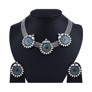 Peacock <b>Ruby</b> Diamond Choker <b>Necklace</b> for Party Wedding Engagement Anniversary-Fine Jewelry Set with Gold Plating - Product Image 4