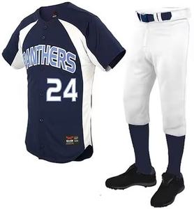 Uniforme de baseball personnalisé de haute qualité en gros, grande taille, respirant, 100% polyester, uniforme d'entraînement - Product Image 2