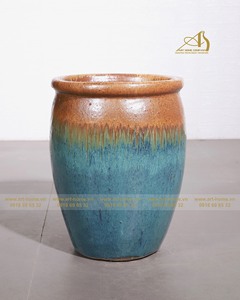 Pot en céramique émaillée durable moderne écologique de qualité supérieure GL417H73-YJO l'accent lumineux d'ombre de jade jaune pour la plantation de jardin à la maison - Product Image 5