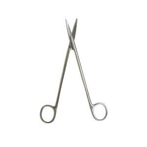 Tijeras T.C Metzenbaum de carburo de tungsteno de punta afilada para cirugía dental, 15 cm, acero inoxidable, curva recta, medio color dorado, Ce - Product Image 1