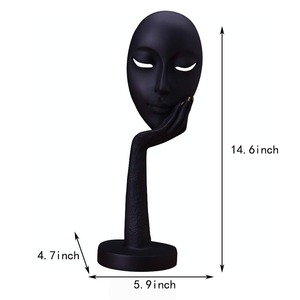 Sculptures artistiques de main et de visage de statue de penseur en métal de qualité supérieure pour la décoration moderne de la maison et du salon - Product Image 3