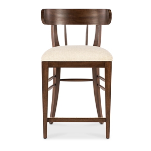 Classic <b>Wooden</b> <b>Dining</b> <b>Chair</b> with Upholstered Fabric Seat and Curved Backrest for Restaurant and Home <b>Dining</b> Room - Product Image 1