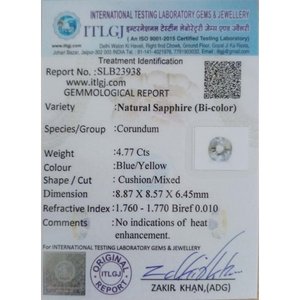 Zafiro bicolor de 4.77 quilates, talla oval facetada, gema radiante suelta, topacio azul real y ópalo. - Product Image 4