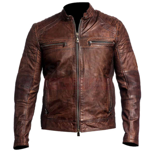 Cremallera Mangas completas Hombres Chaqueta de cuero de moda Durable Hombres Chaqueta de cuero de moda - Product Image 5