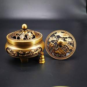 Quemador de Incienso de Latón con Acabado Antiguo, Duradero, para Meditación con Sándalo Indio, Decoración para Estudio de Yoga, Pooja, Mandir, Difusor - Product Image 1