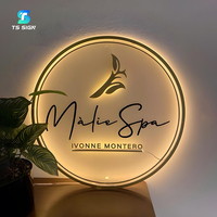 Letrero de Acrílico con Retroiluminación LED Personalizado con Logotipo Empresarial, Letrero 3D Iluminado para Barbería, Salón de Belleza, Uso en Interiores/Exteriores, Empresa de Automóviles