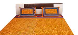 100% Cotton Floral Printed Fine Quality BedsheetsSanganeri Printed Paisley Pattern Pure Cotton Double Hand Block Bed <b>Sheet</b> - Product Image 3